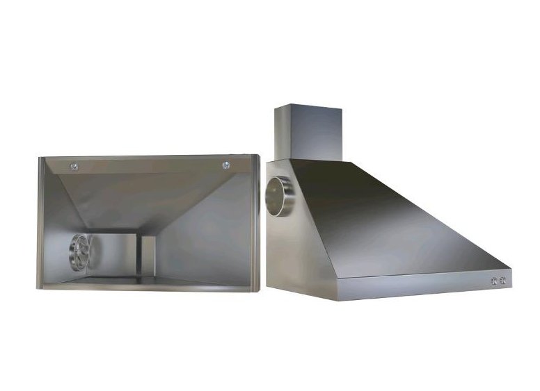 Coifa Premium 2 Águas em aço inox sobre churrasqueira